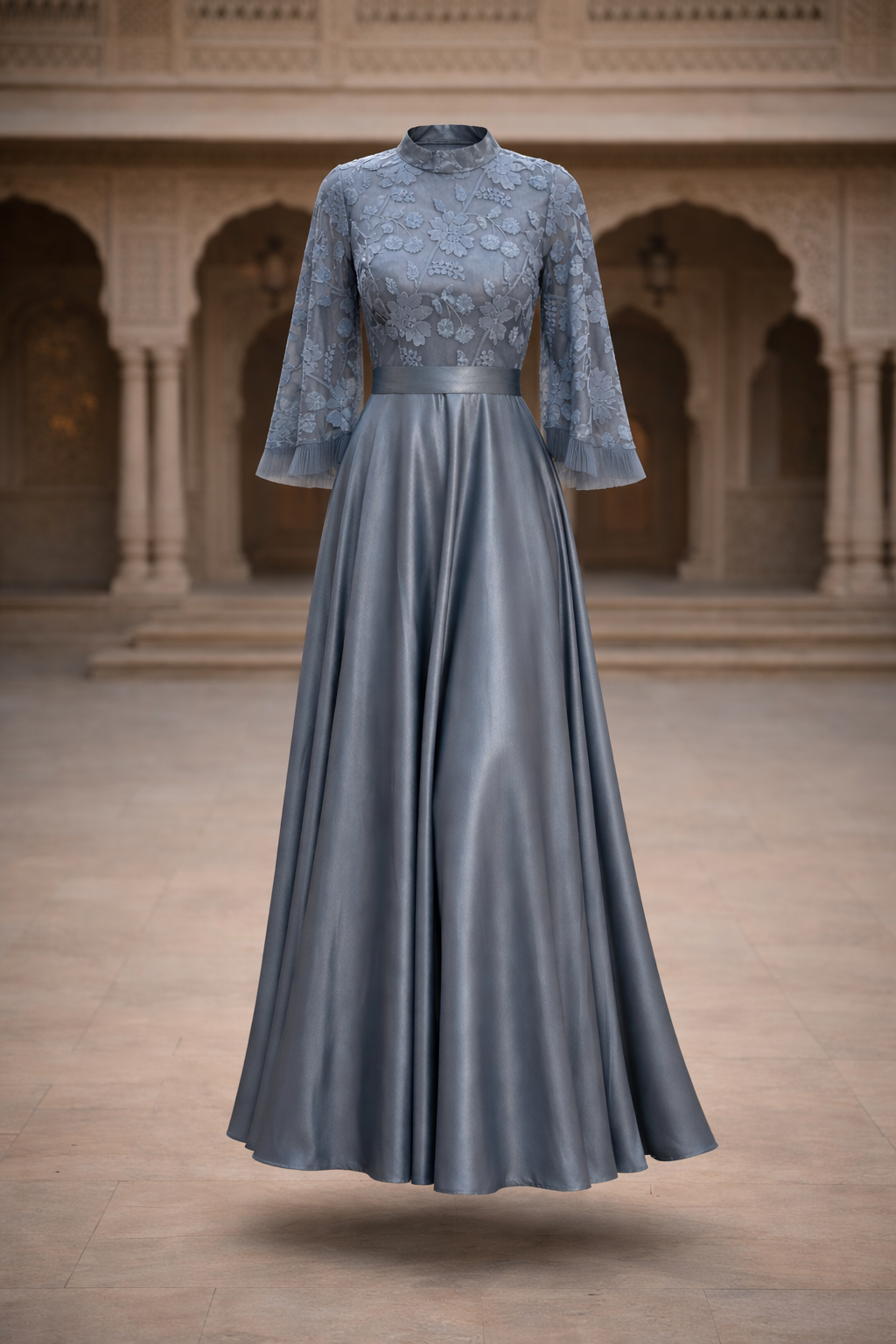 satin dress online india Satin Saraiya Lace and Satin Dress