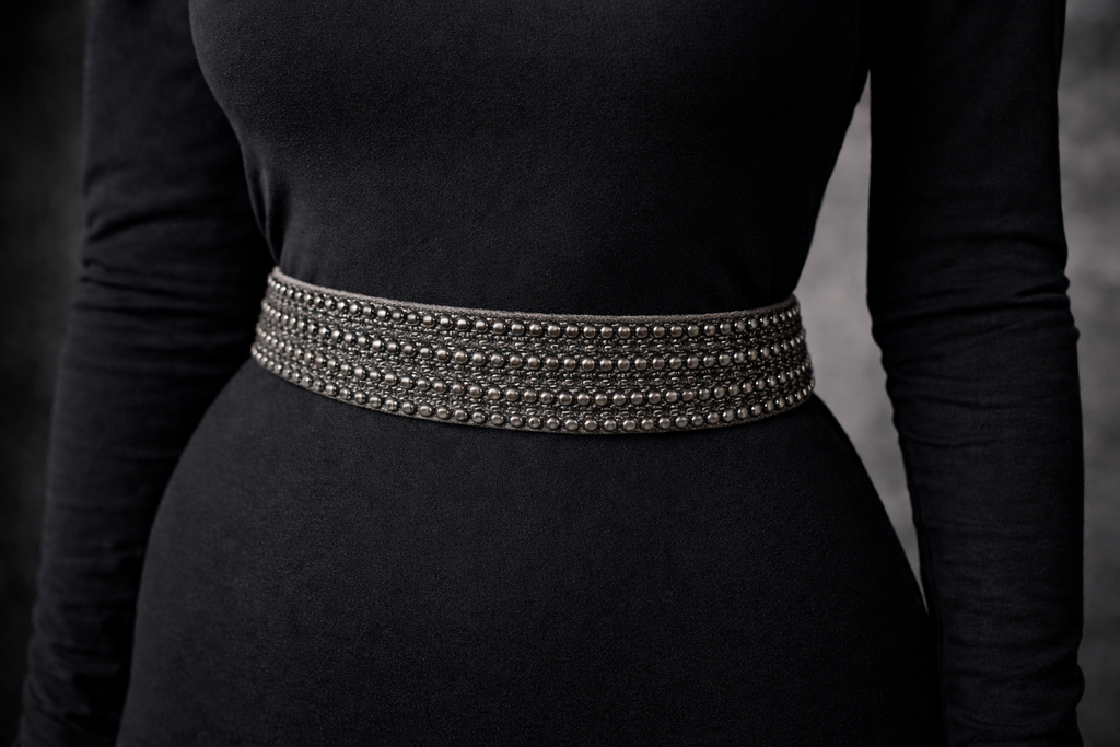 Pewter pearl belt
