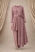 Pink N&T Statement Shoulders Lace Dress and Pants | Pre-order
