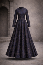 Blue Gracia Straight Sleeves embellished | Pre-order