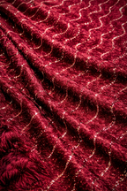 Falta | Red unstitched material with wave sequins