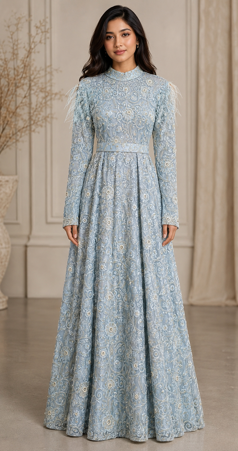 Georgina Light Blue Lace Dress | Pre-order