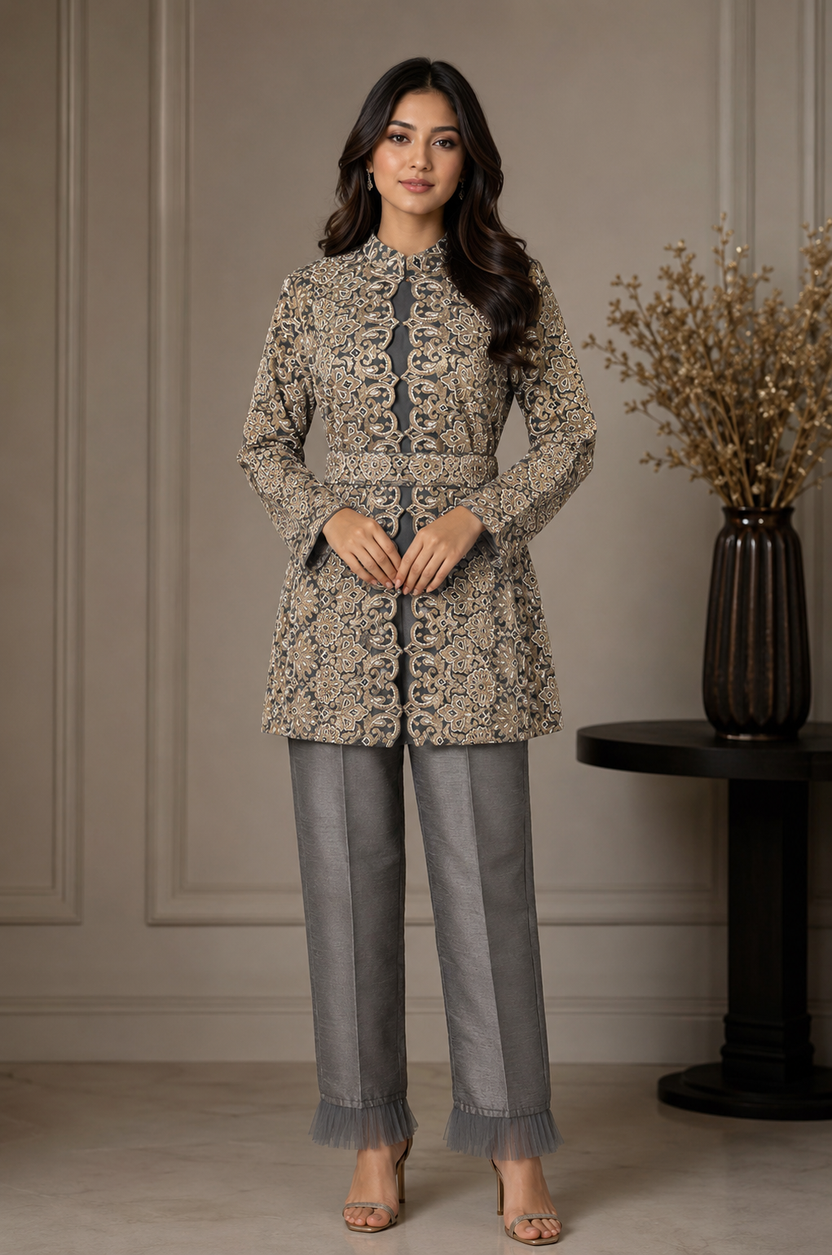 Krystal Lace Jacket co-ord pants set | Pre-order