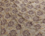 Lilac floral unstitched material with gold accents