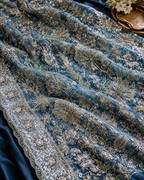 Blue sequined and beadwork unstitched material