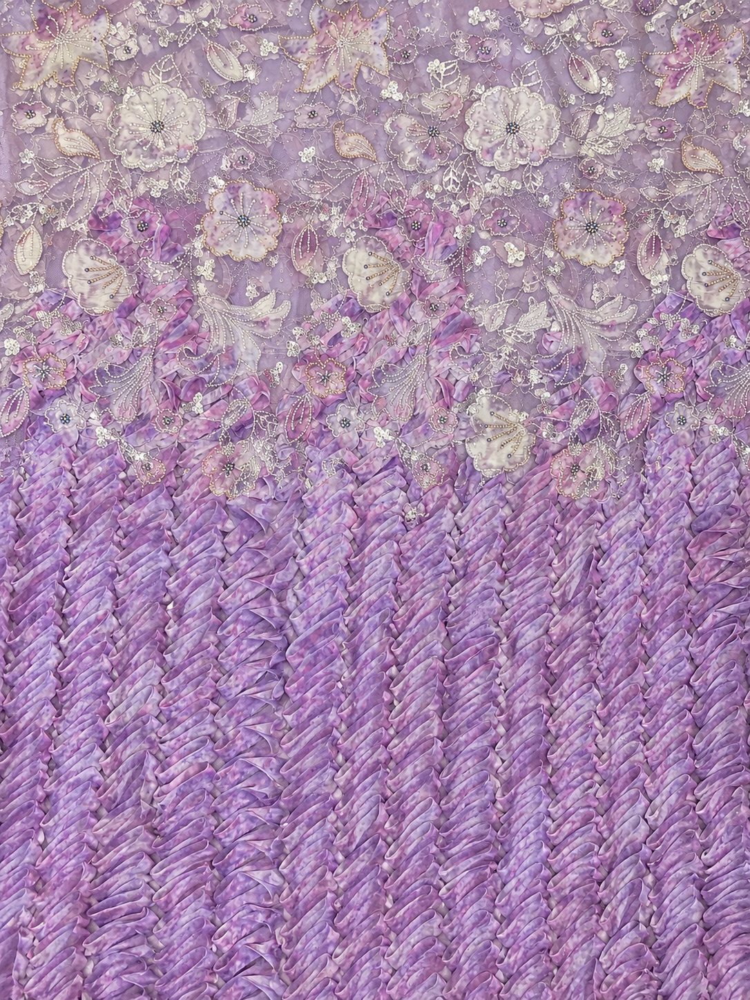 Lilac floral unstitched material