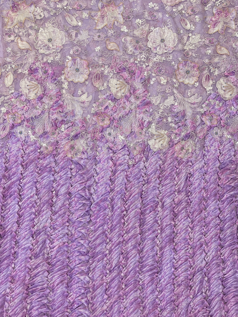 Lilac floral unstitched material