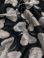 Black and white lace butterfly unstitched material | Pre-order