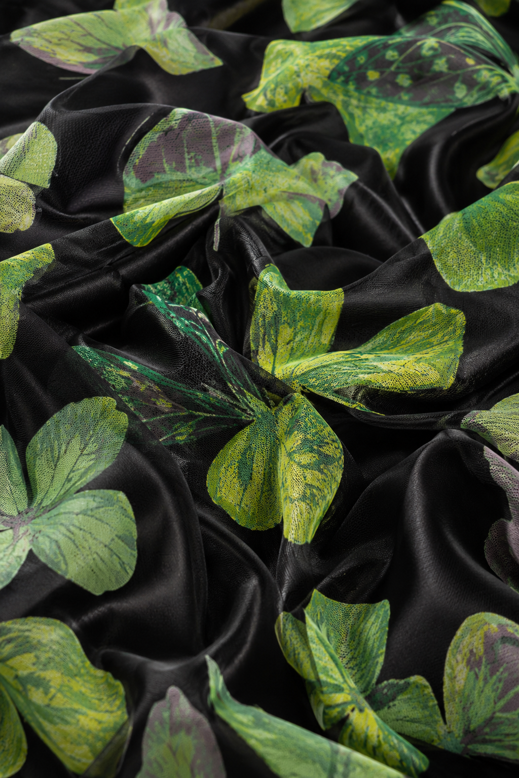 Black and green net butterfly unstitched material | Pre-order