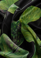 Black and green net butterfly unstitched material | Pre-order