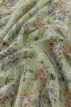 Light green floral unstitched material | Pre-order