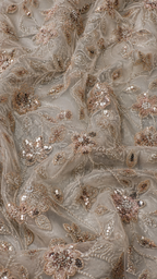 Rose gold floral embellished unstitched material | Pre-order