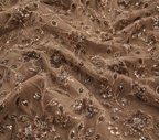 brown floral embellished unstitched material | Pre-order