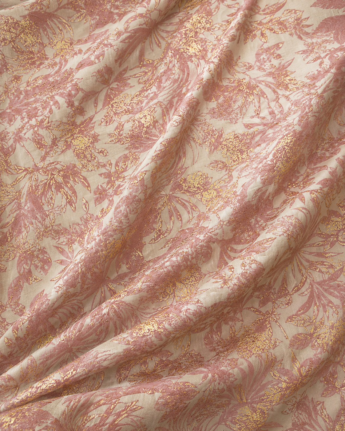 Peaches and cream floral unstitched material | Pre-order