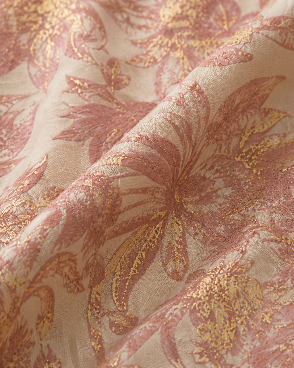 Peaches and cream floral unstitched material | Pre-order