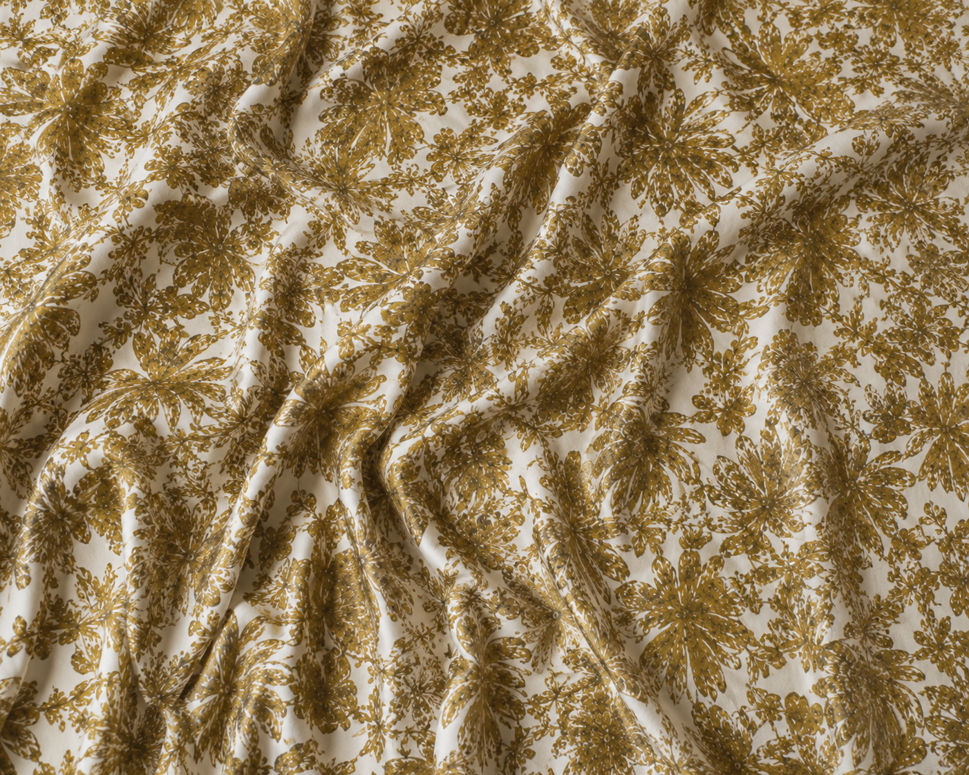 Olive and cream floral unstitched material | Pre-order