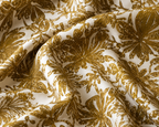 Olive and cream floral unstitched material | Pre-order
