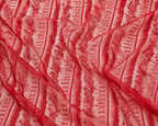 Red lace embroidered unstitched material | Pre-order