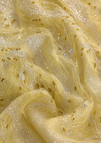 Yellow lace embellished unstitched material | Pre-order