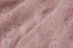 Pink lace embellished unstitched material | Pre-order