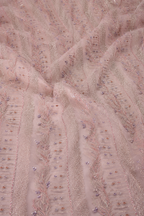 Pink lace embellished unstitched material | Pre-order