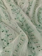 Mint Green lace embellished unstitched material | Pre-order