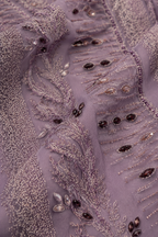 Lilac lace embellished unstitched material | Pre-order