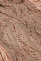 peach lace embellished unstitched material | Pre-order