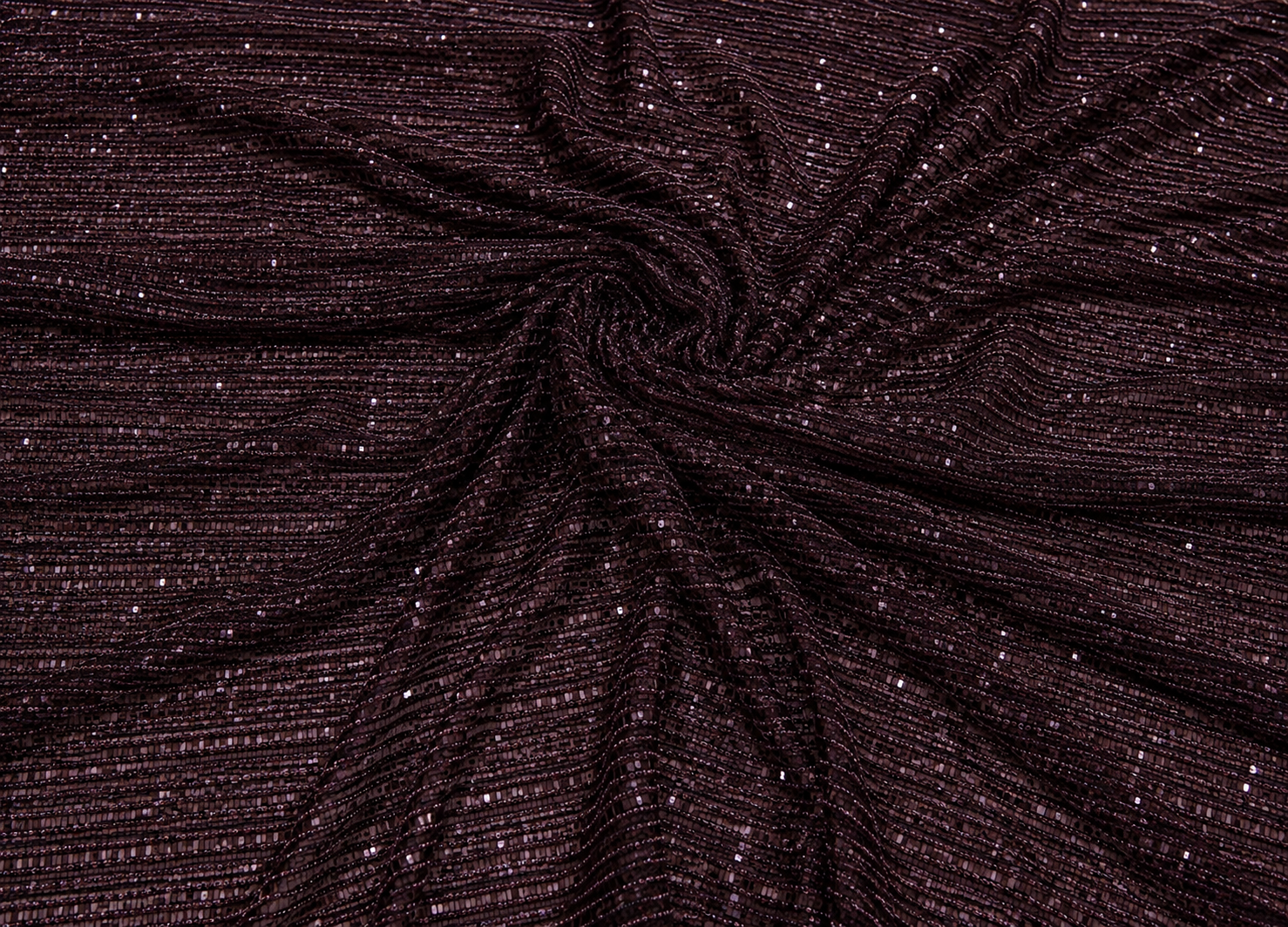 Wine red sequins and beads unstitched material | Pre-order