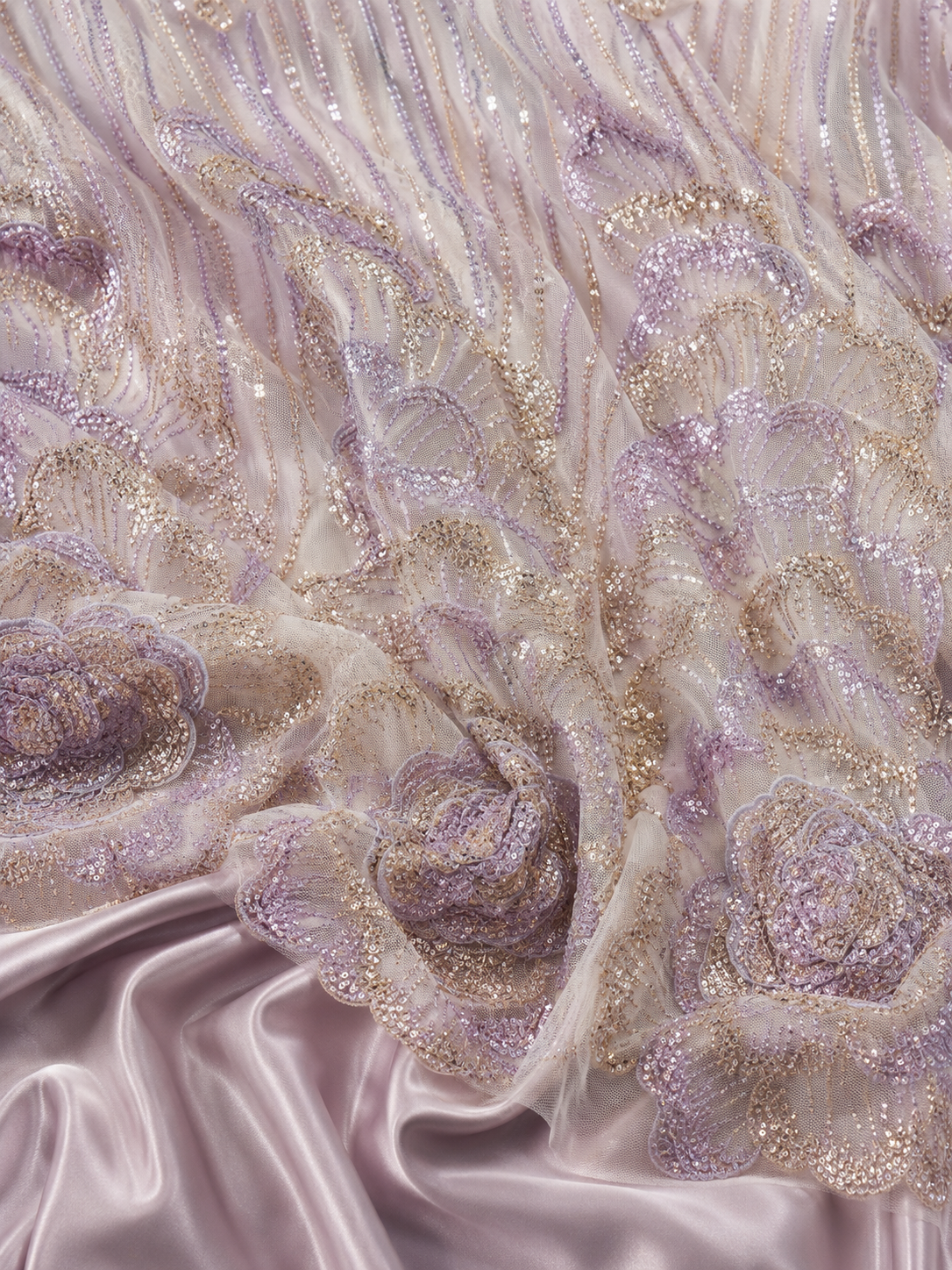 Lavender floral lace with sequins | Pre-order