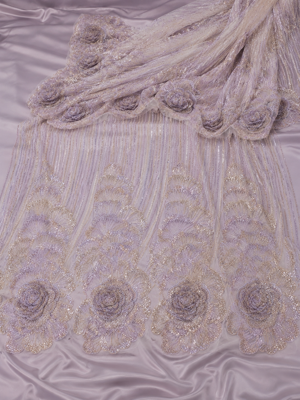 Lavender floral lace with sequins | Pre-order