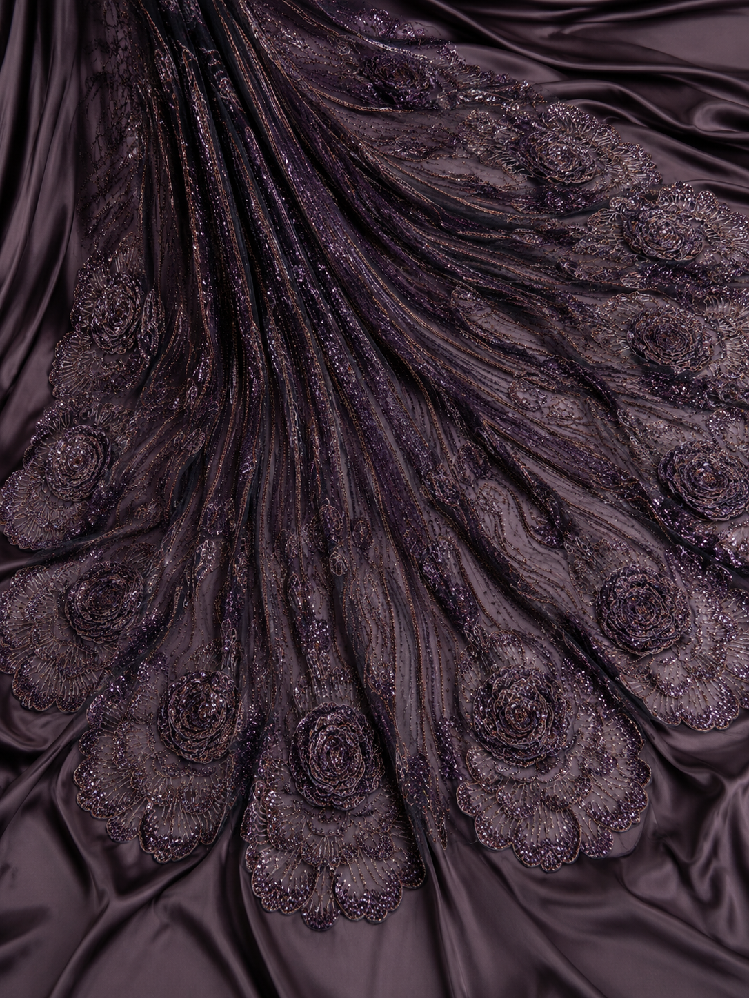 Purple floral lace with sequins | Pre-order