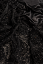 Black floral lace with sequins | Pre-order