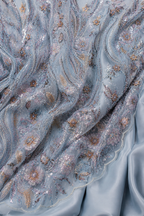 Light blue floral vine unstitched material | Pre-order