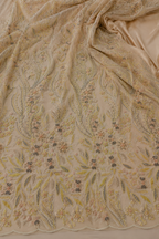 Peach floral vine unstitched material | Pre-order
