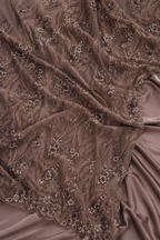 Dusty mauve floral vine unstitched material | Pre-order