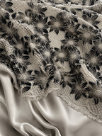 Black and white flower unstitched material | Pre-order