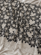 Black and white flower unstitched material | Pre-order