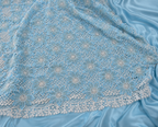 Light blue flower unstitched material | Pre-order