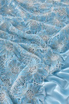 Light blue flower unstitched material | Pre-order