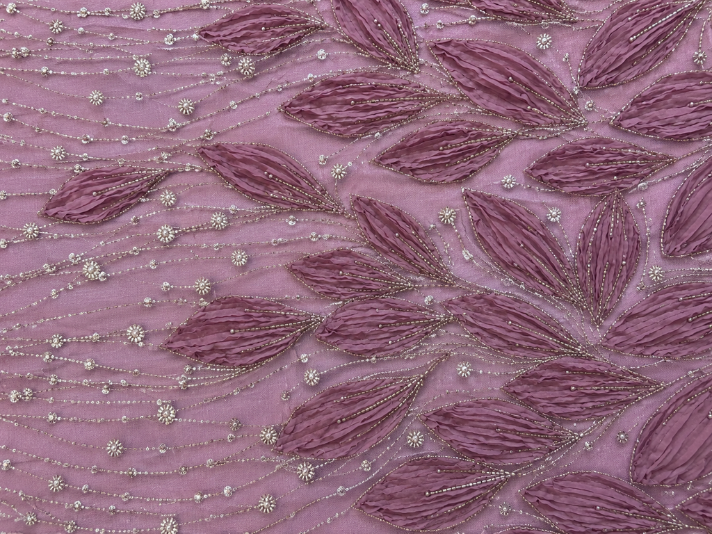 Pink leaf unstitched material