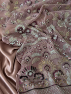Mauve floral and vine unstitched material