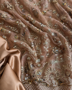 Dusty rose floral and vine unstitched material