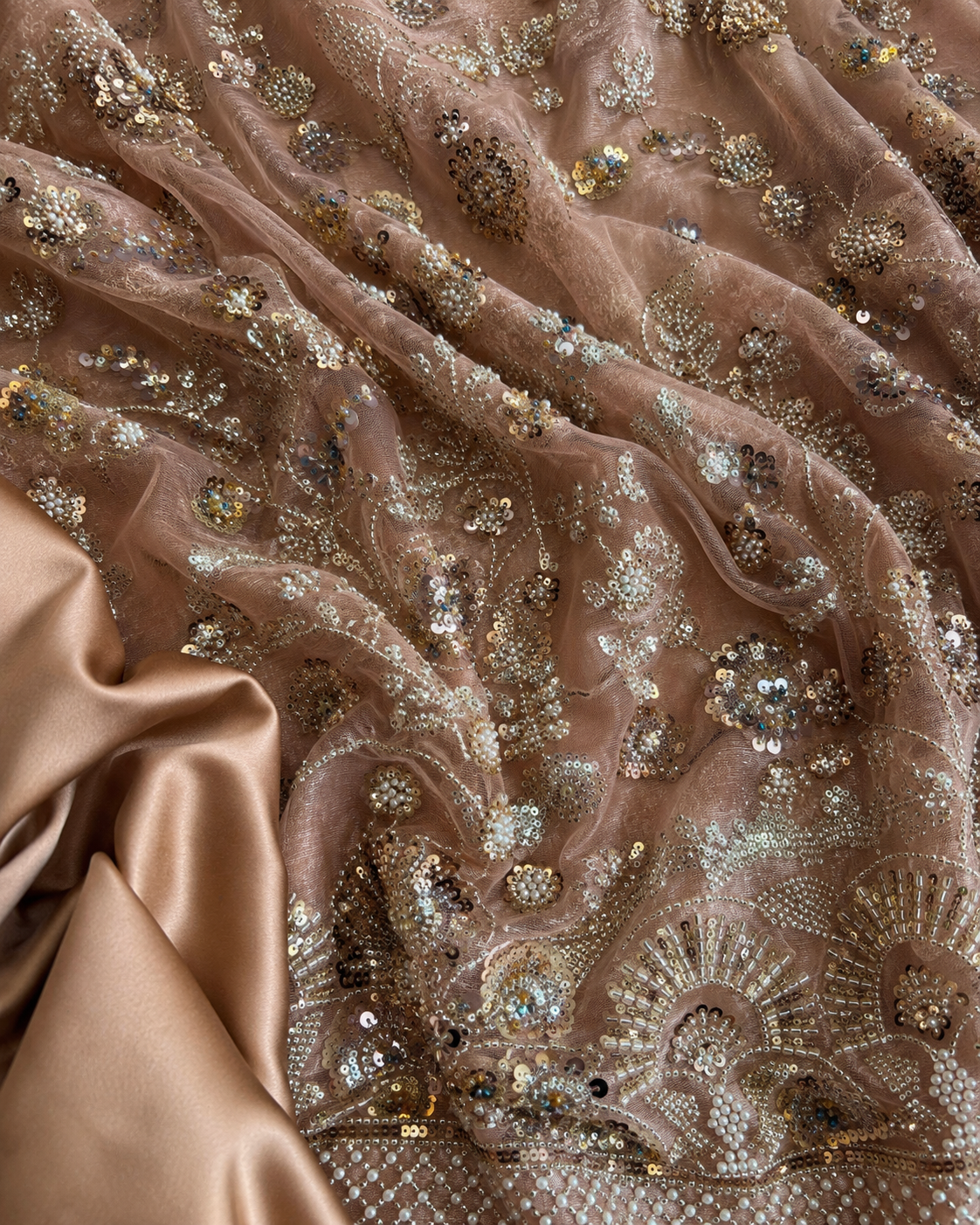 Dusty rose floral and vine unstitched material