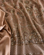 Dusty rose floral and vine unstitched material