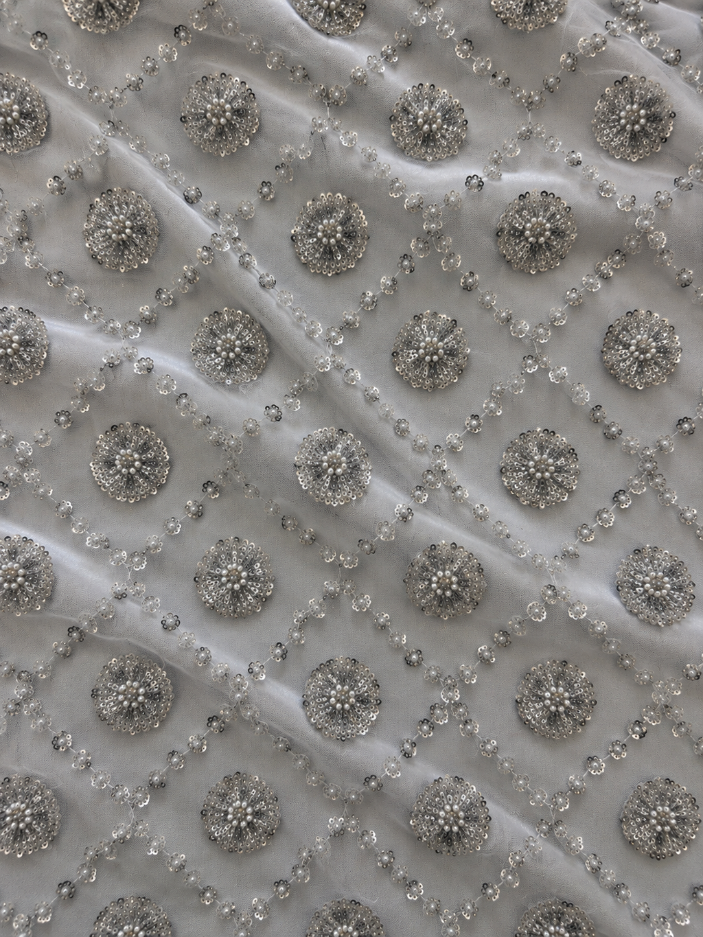silver gray scattered unstitched material