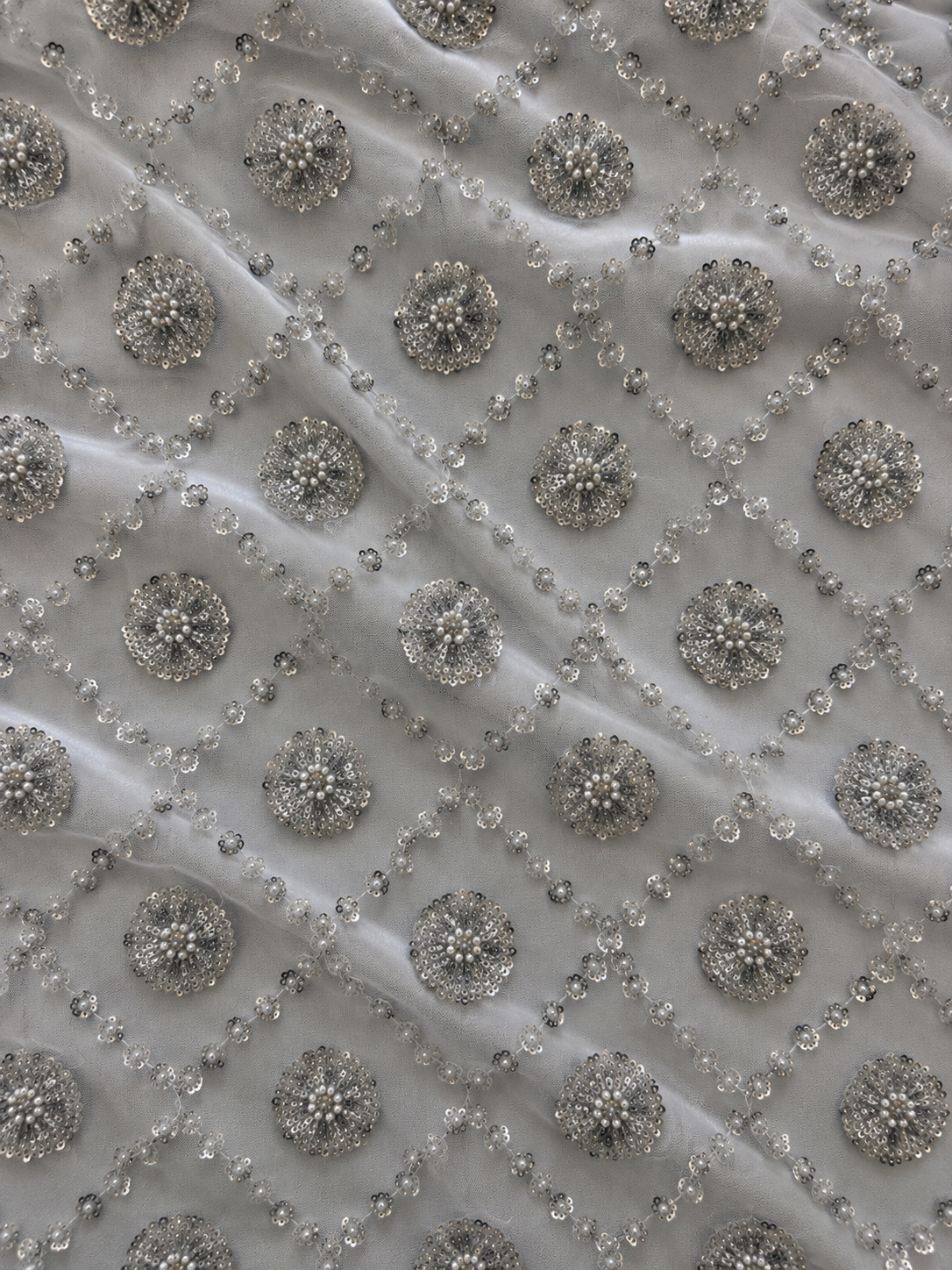 silver gray scattered unstitched material
