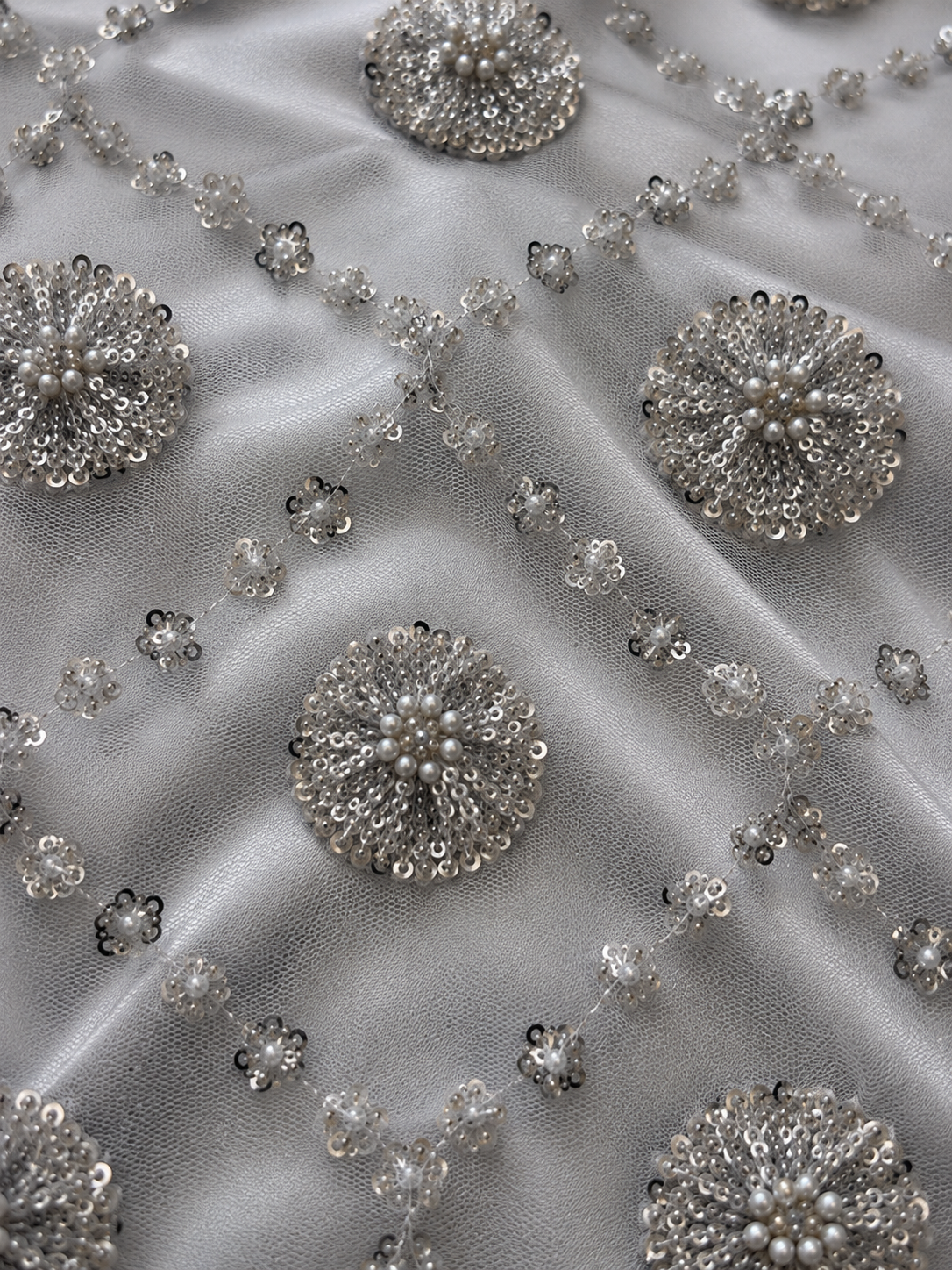 silver gray scattered unstitched material