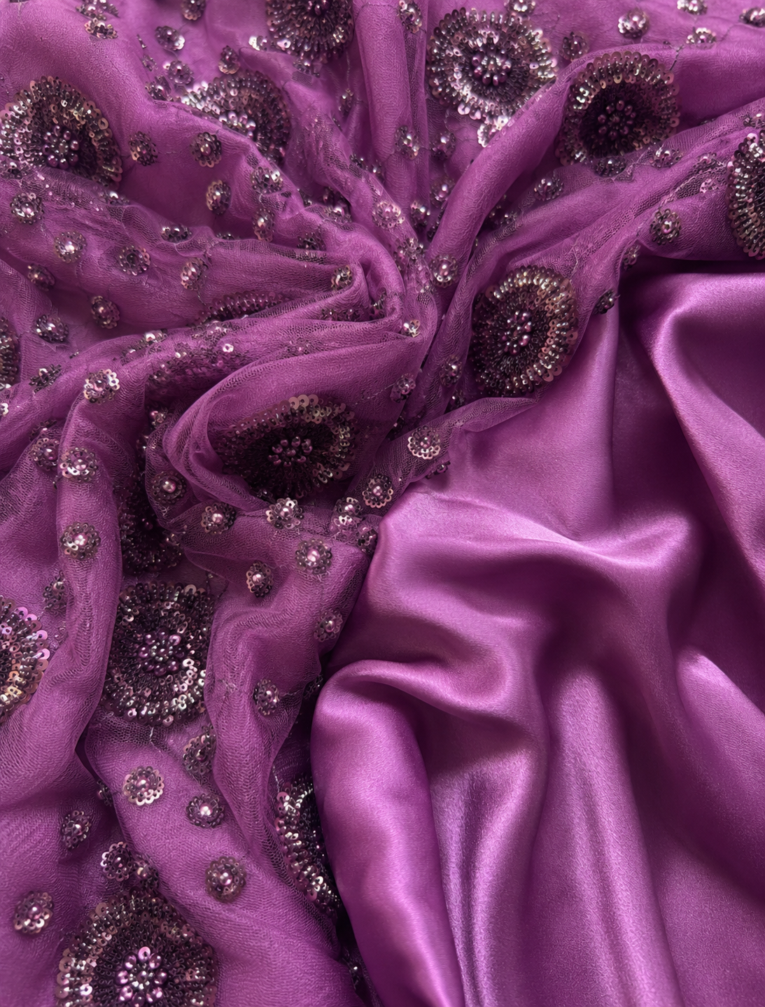 plum scattered unstitched material