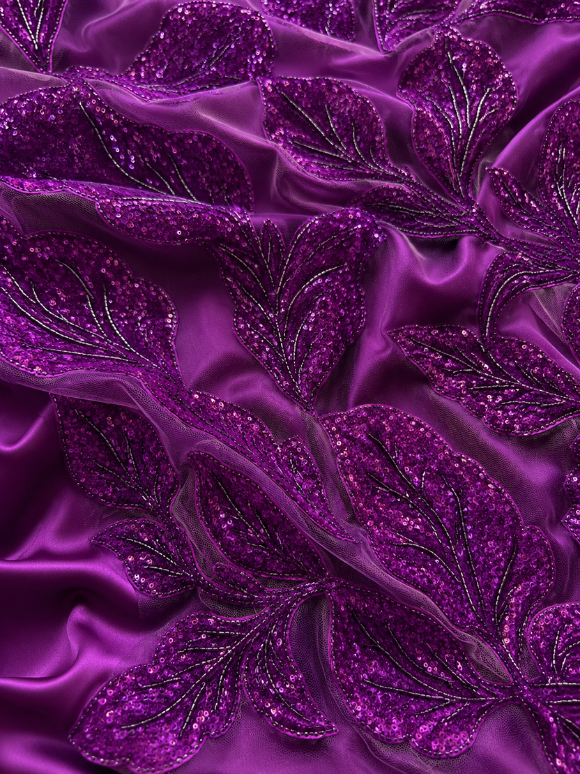 Purple leaves unstitched material